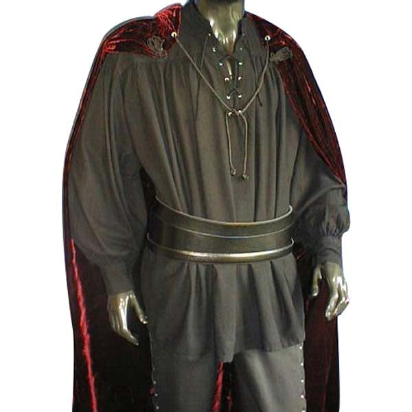 Medieval Lace-up Pirate Shirt (Red, Green,Natural,Black, Brown) - 1427