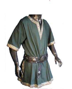 Short-Sleeve Medieval Battle Tunic (Black, Red, Green) - 1460