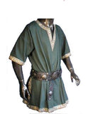 Short-Sleeve Medieval Battle Tunic (Black, Red, Green) - 1460