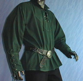 Medieval Long-Sleeve Pirate Shirt (Red, Green,Natural,Brown, Black) - 1605