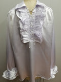 Satin Medieval Pirate Shirt (Blue, Black, White) - 1436