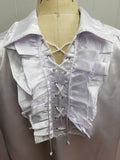 Satin Medieval Pirate Shirt (Blue, Black, White) - 1436