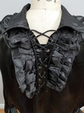 Satin Medieval Pirate Shirt (Blue, Black, White) - 1436