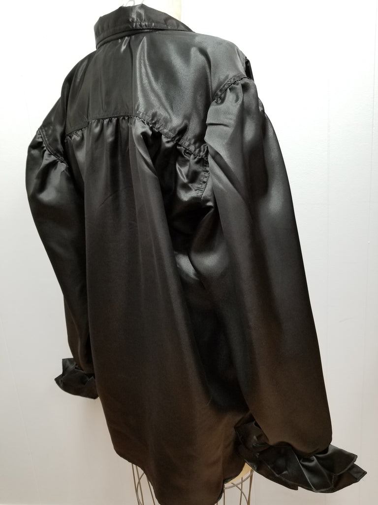 Satin Medieval Pirate Shirt (Blue, Black, White) - 1436