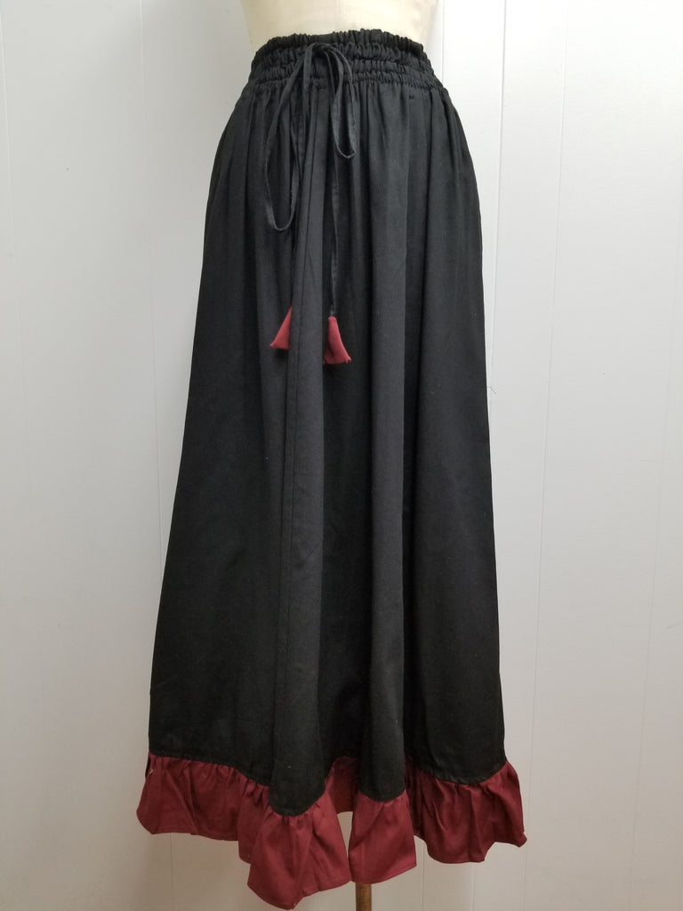 Ruffled Hem Skirt (Red, Green, Brown) - 7064