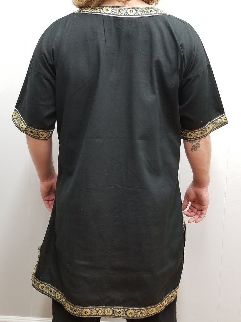 Short-Sleeve Medieval Battle Tunic (Black, Red, Green) - 1460