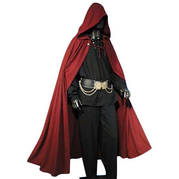 Medieval Hooded Cloak/Cape (Blue,Green,Black,Red,Brown) - 5003