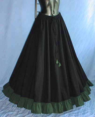 Ruffled Hem Skirt (Red, Green, Brown) - 7064