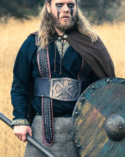 1450 - Long Sleeve Medieval Tunic (black, red, green)