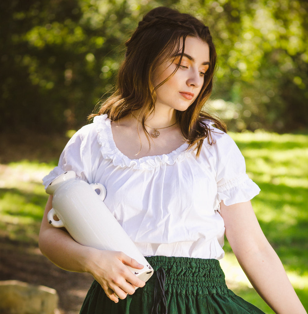 Medieval Short-sleeve Blouse (White) - 1265