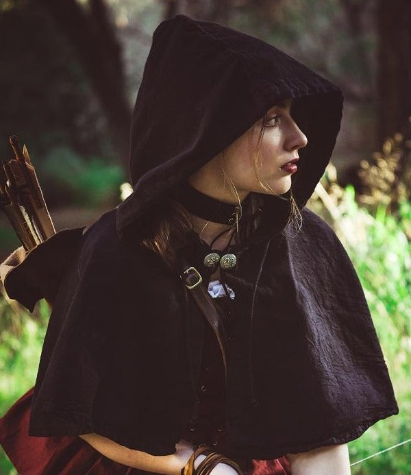 Medieval Hooded Cowl (Black, Brown, Red) - 5002