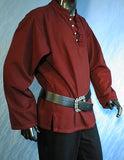 Long-Sleeve Button Pirate Shirt (Black, Brown,Natural,Red, Green) - 1430