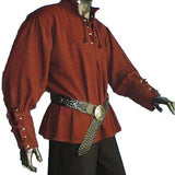 Medieval Long-Sleeve Pirate Shirt (Red, Green,Natural,Brown, Black) - 1605