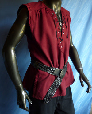 Sleeveless Medieval Shirt (Red, Natural, Black) - 1770