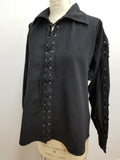 Thick Lace-up Pirate Shirt (Natural, Red, Black) - 493