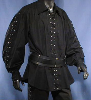 Medieval Pirate Shirt (Black, White) - 495