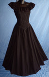 Medieval Renaissance Lace-up Vintage Dress (Black) - 6175