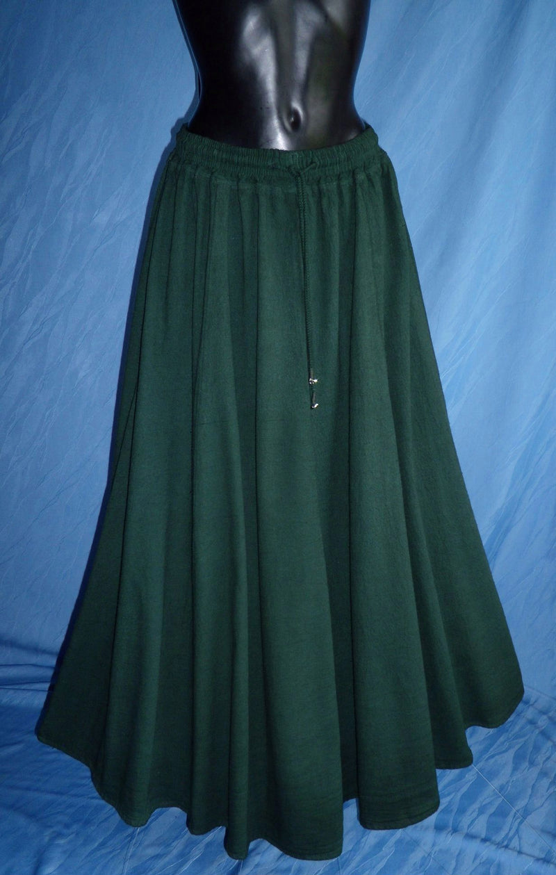 Long Medieval Skirt (Royal Blue, Black, Green, Red, Natural) - 7062